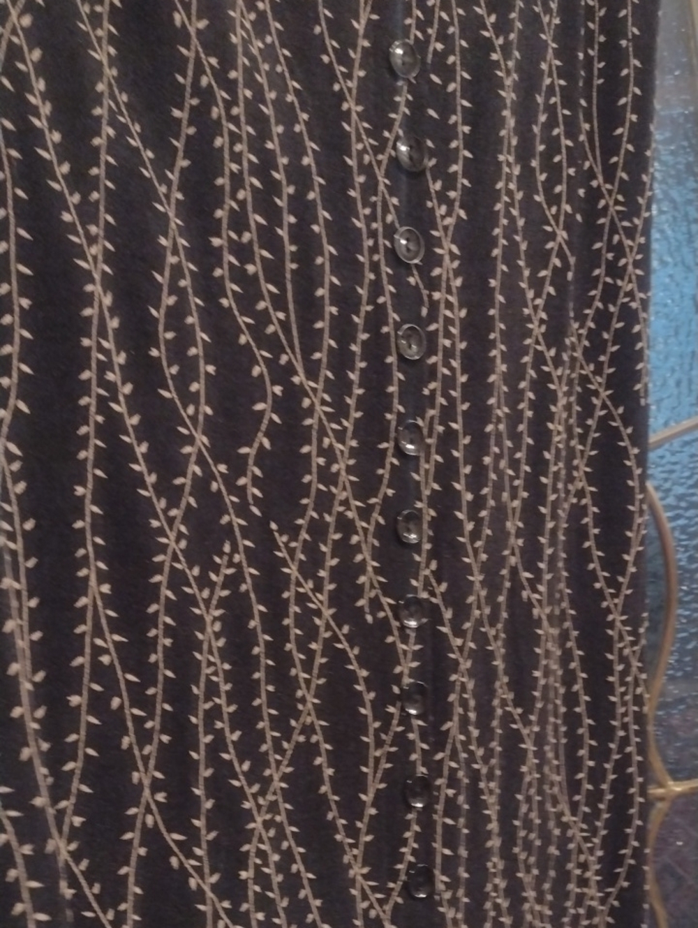 Briggs New York Black Maxi Skirt with Tan Wave Pattern - Picture 2 of 3